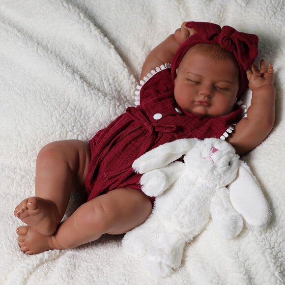 Reborn Baby Dolls Black 20 Inch Lifelike Soft Body Realistic Newborn Baby Doll